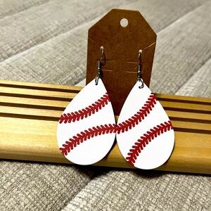 Baseball Earrings | Leather earrings